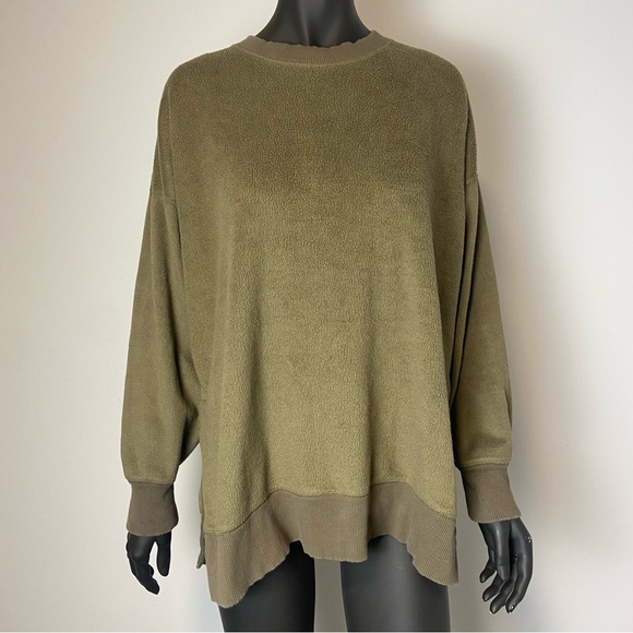 aerie Sweaters - Aerie earthy green soft teddy bear pullover sweater medium